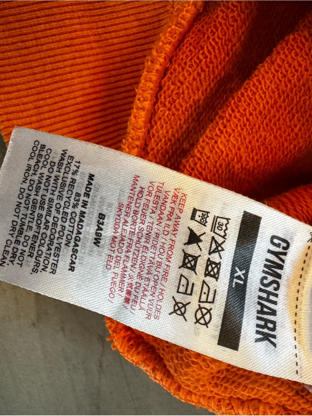 Gymshark Orange Ribbed Cropped Sweatshirt - Picture 4 of 6